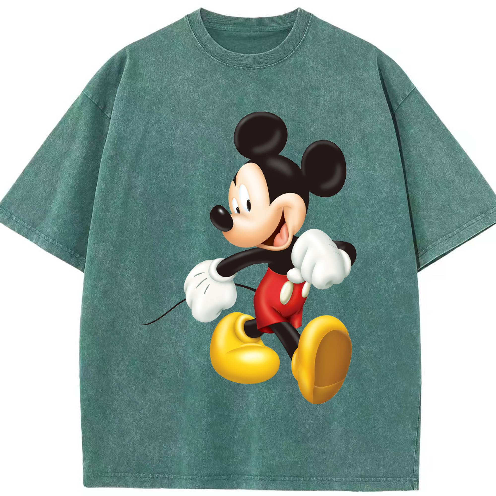 ミッキーマウス Mickey Mouse 綿100% ヴィンテージ風 半袖Tシャツ（フロントプリント）